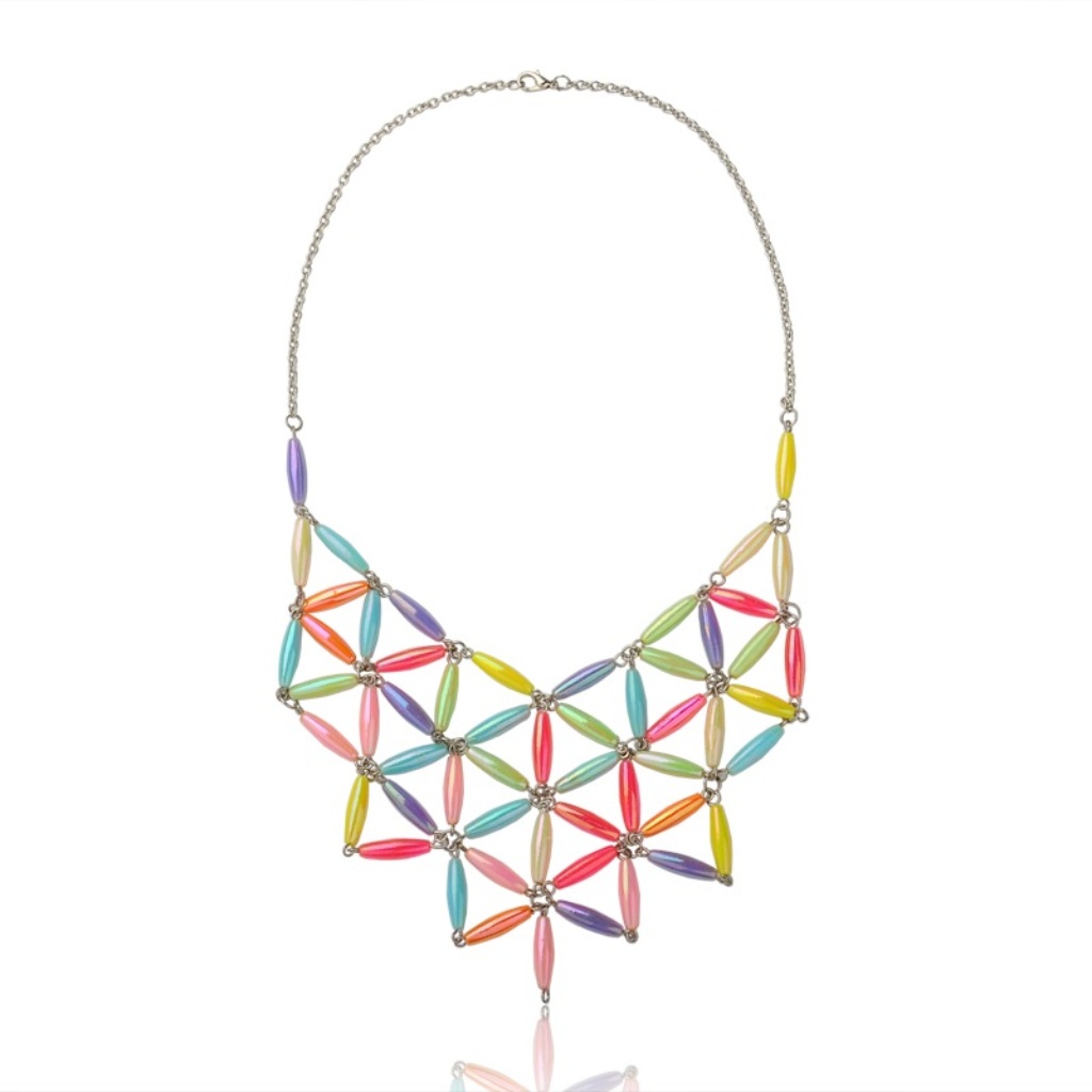 3 For $20 New Retro Luster Bead Bib Necklace